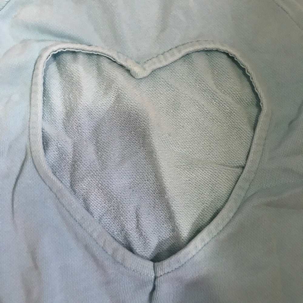 Heart Cut-Out Crop Sweatshirt